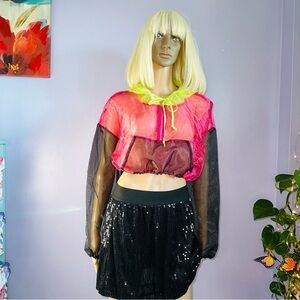 Sheer neon windbreaker